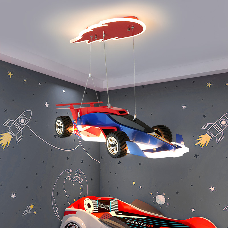 Baby Nursery Chandelier - Racing Car Light Children's Room Chandeliers