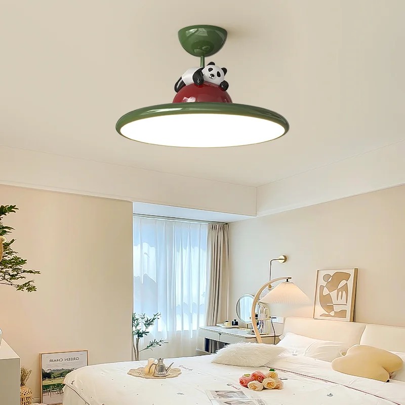 Baby Nursery Chandelier - Cartoon Cream Style Panda LED Ceiling