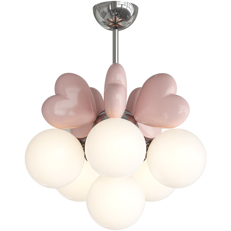 Baby Nursery Chandelier - 2026 Pink Heart Bubble Ball Decor