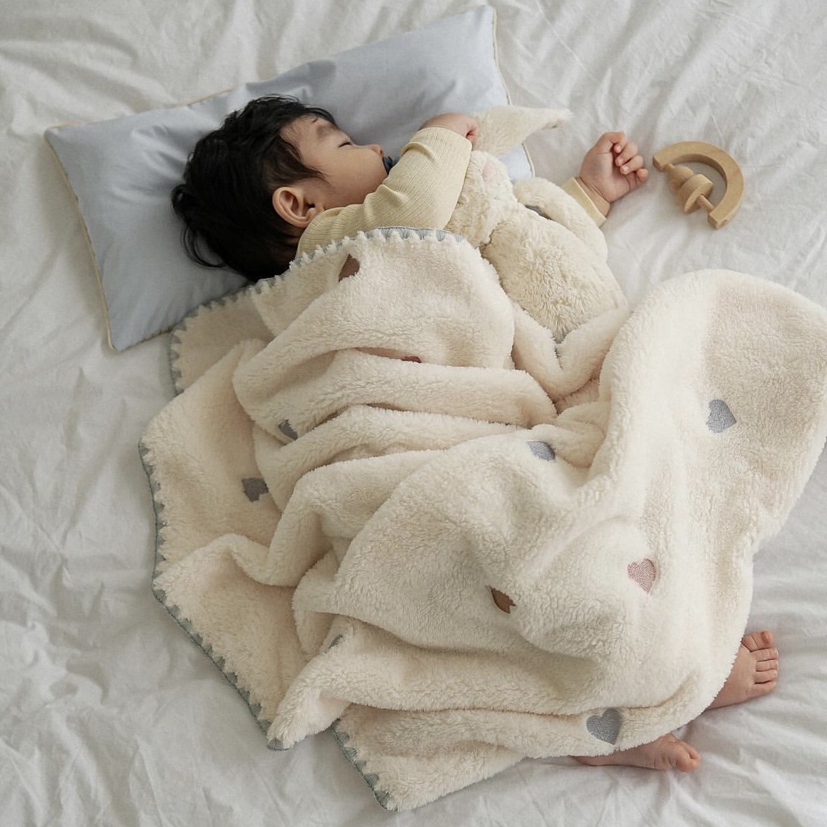 Baby Girl Nursery Quilt - Winter Baby Blankets Newborn Fleece Velvet