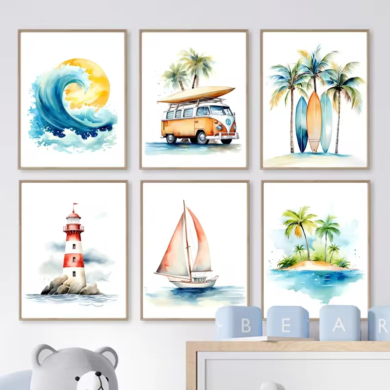 Surf Ocean Themed Nursery Beac - Baby Nursery Ocean review and price
