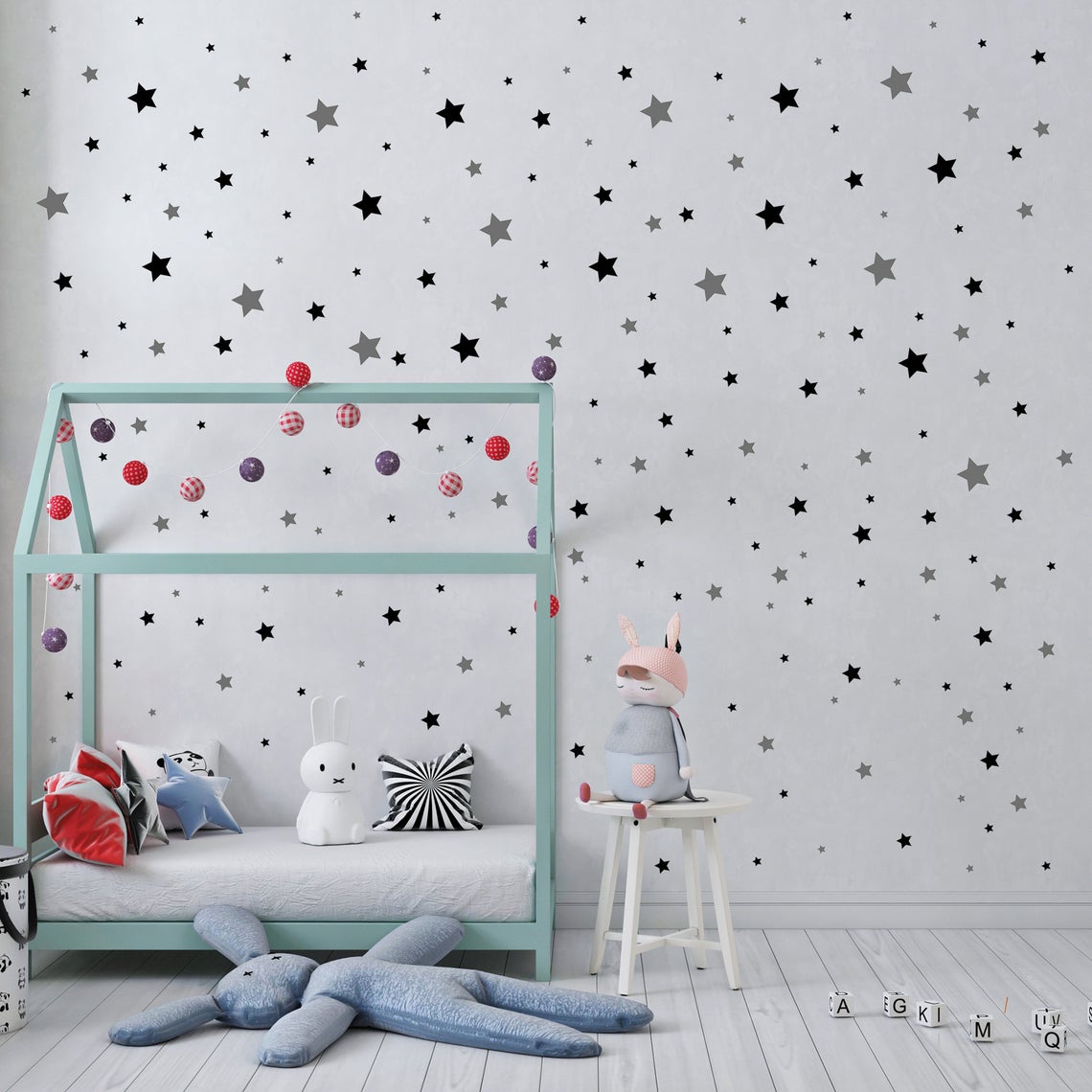 Cartoon 65Pcs Star Wall Sticke - Baby Nursery Decals review and price