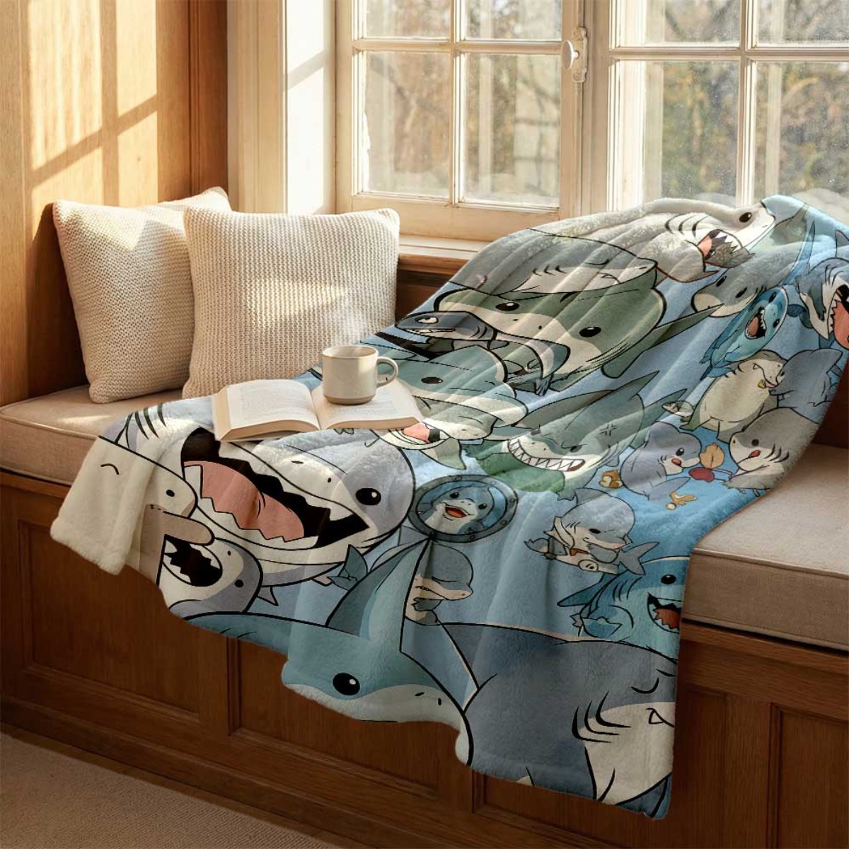Large Cartoon Baby Sharks Flee - Baby Nursery Ocean review and price