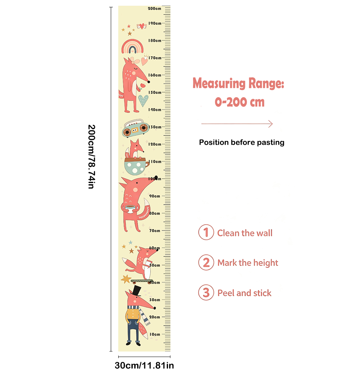 Lovely Animal Fox Kids Height  - Baby Nursery Decals review and price