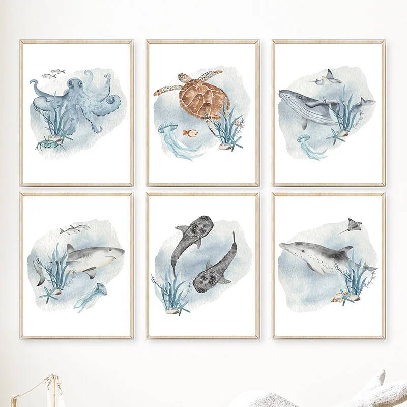 Posters And Prints Whale Fish  - Baby Nursery Ocean review and price