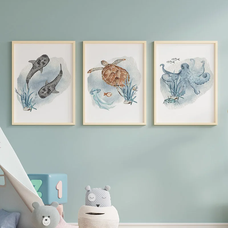 Posters And Prints Whale Fish  - Baby Nursery Ocean review and price