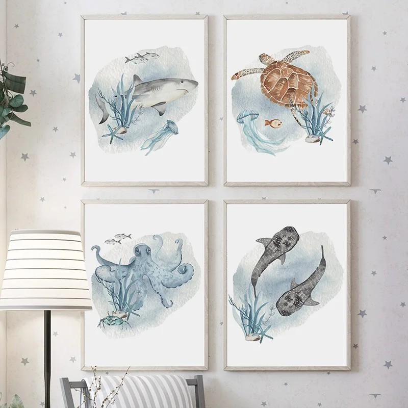 Posters And Prints Whale Fish  - Baby Nursery Ocean review and price