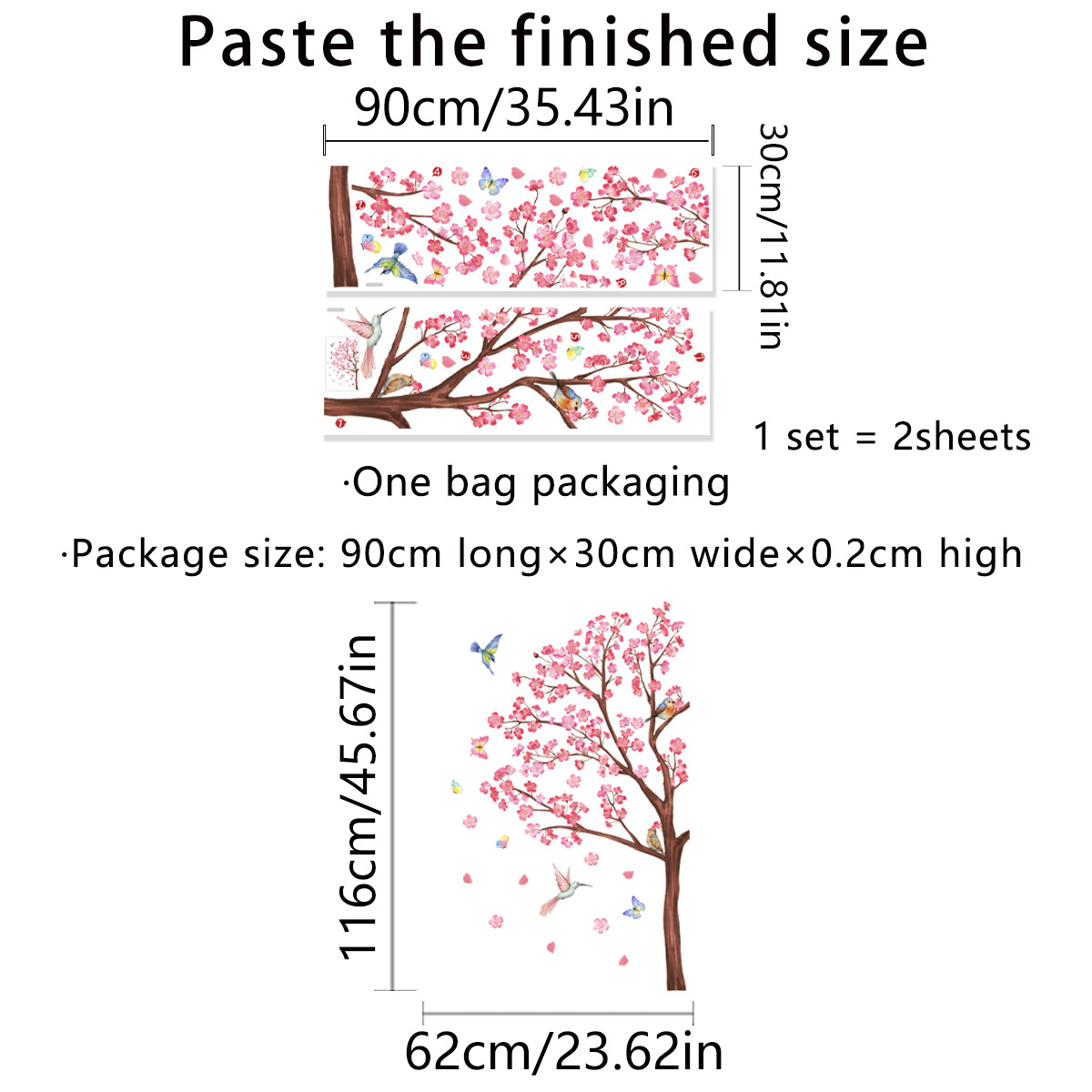 Watercolour Bird Flower Wall S - Baby Nursery Accessories review and price