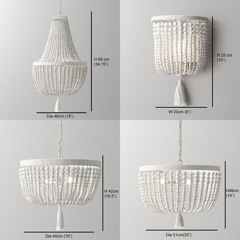 Weathered White wood beads cha - Baby Nursery Chandelier review and price