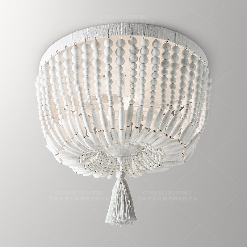 Weathered White wood beads cha - Baby Nursery Chandelier review and price
