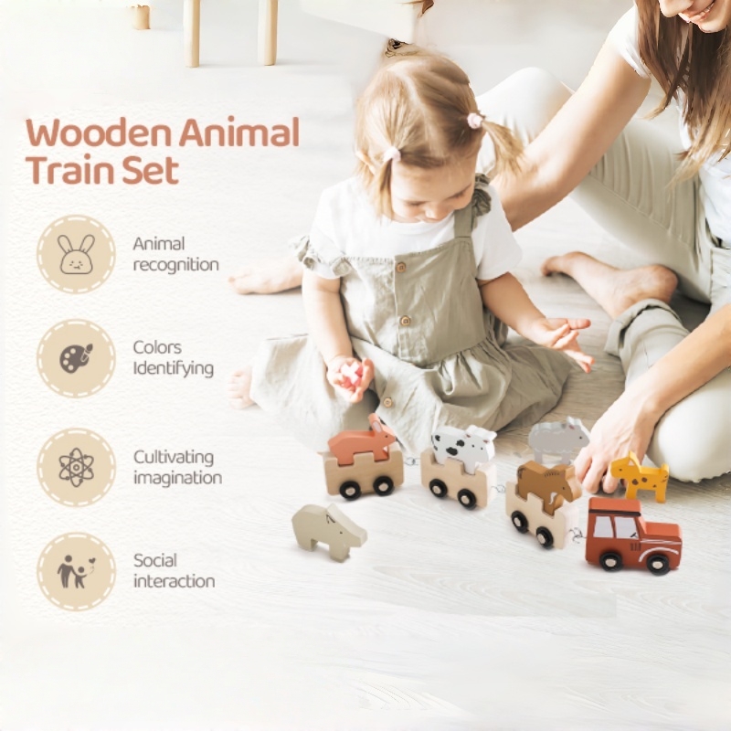 Colorful Wooden Push Train Toy - Baby Nursery Music review and price