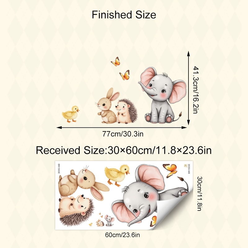 Cartoon Animal Wall Sticker -  - Baby Nursery Decals review and price