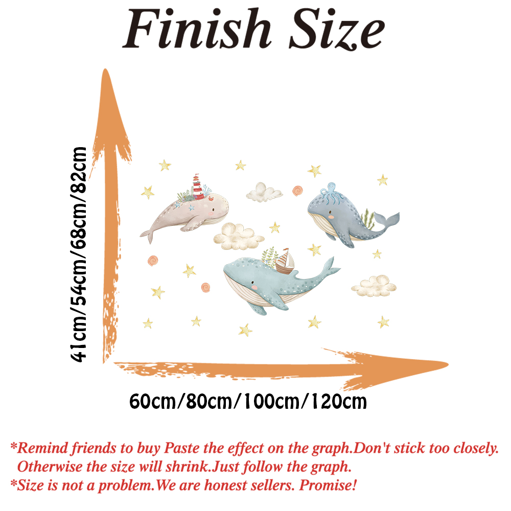 Cartoon Marine Whale Star Wall - Baby Nursery Ocean review and price