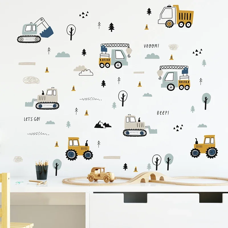 Hand Drawn Cute Cars Cargo Tru - Baby Nursery Decals review and price