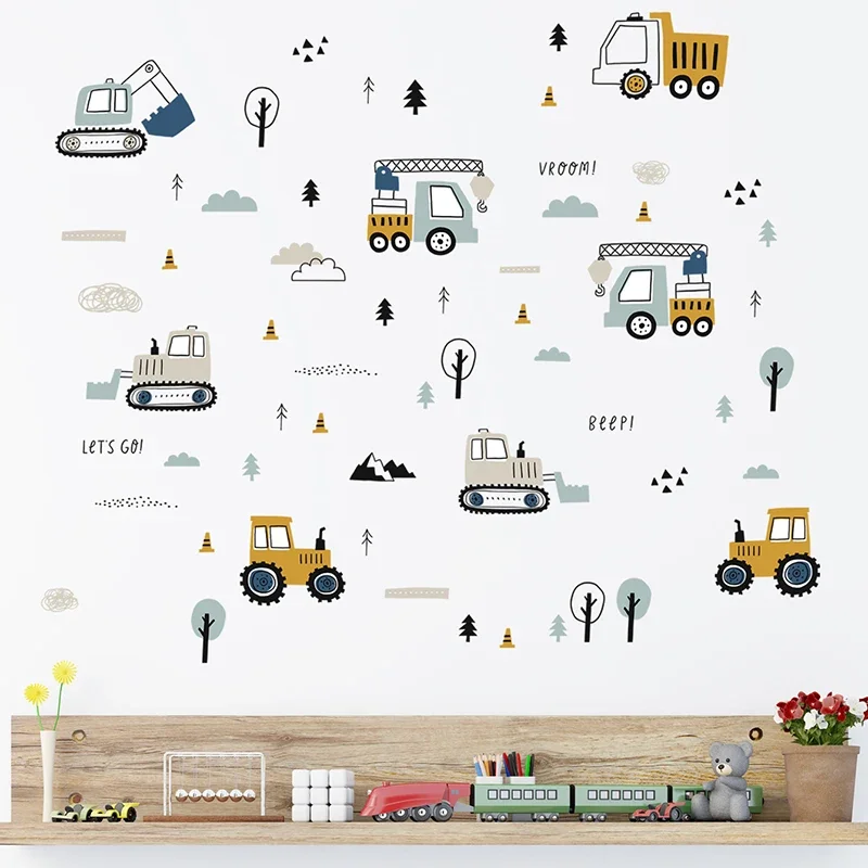 Hand Drawn Cute Cars Cargo Tru - Baby Nursery Decals review and price