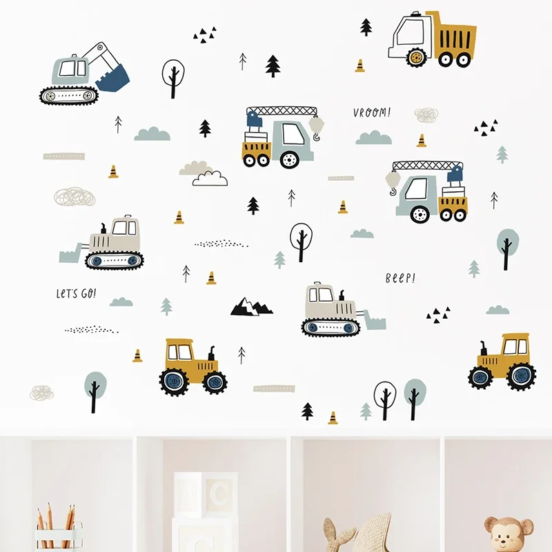 Hand Drawn Cute Cars Cargo Tru - Baby Nursery Decals review and price