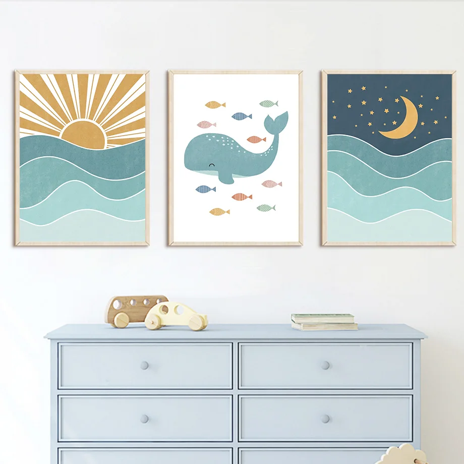 1pc frameless Fish Whale Seagu - Baby Nursery Ocean review and price