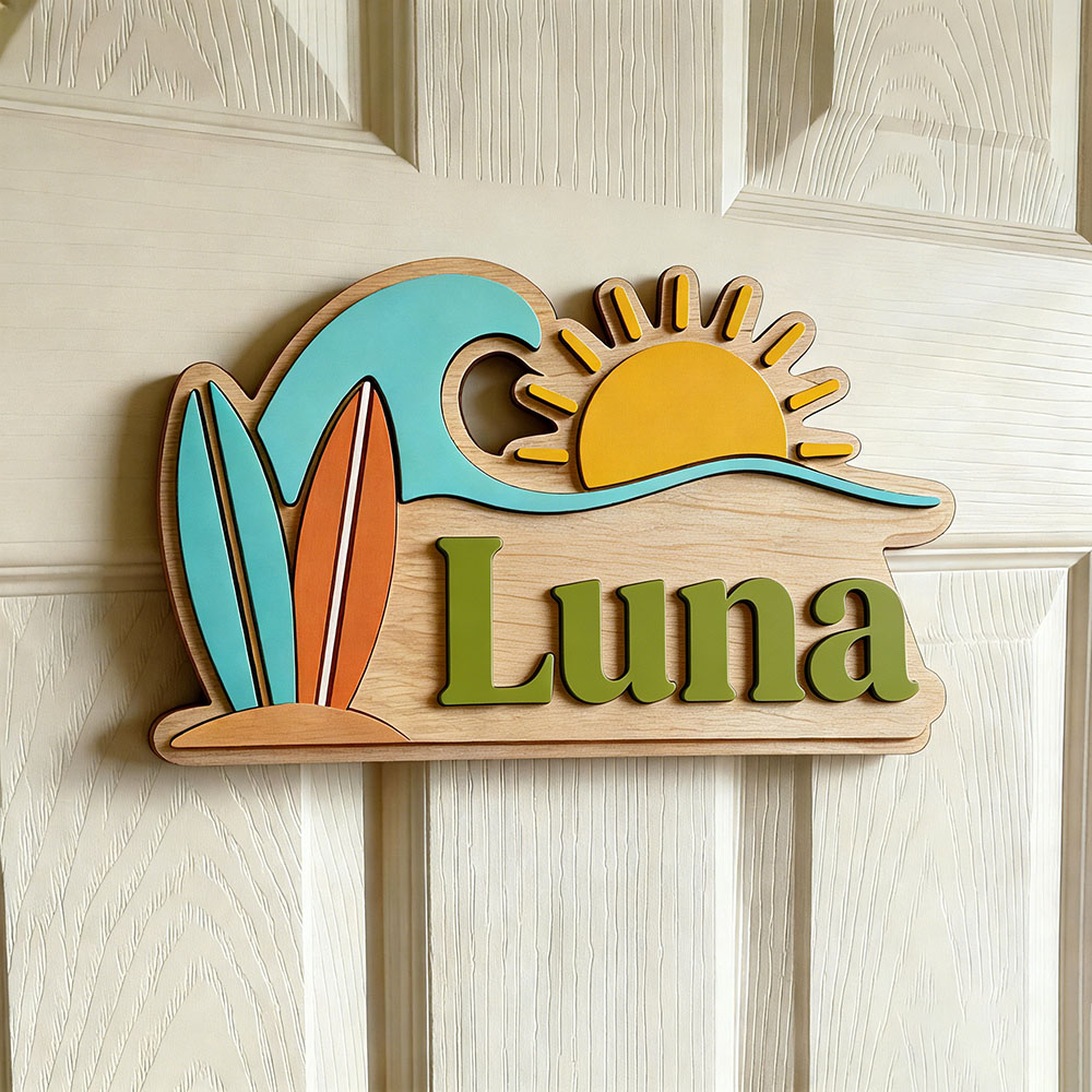 Custom Beach Wave Surfboard Su - Baby Nursery Name review and price