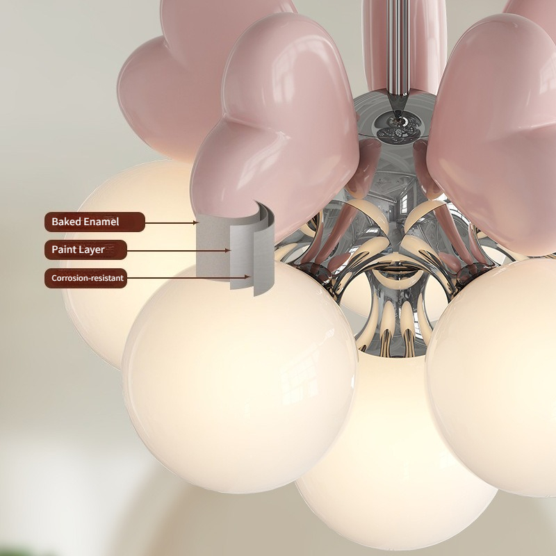 Pink Heart Bubble Ball Decor L - Baby Nursery Chandelier review and price