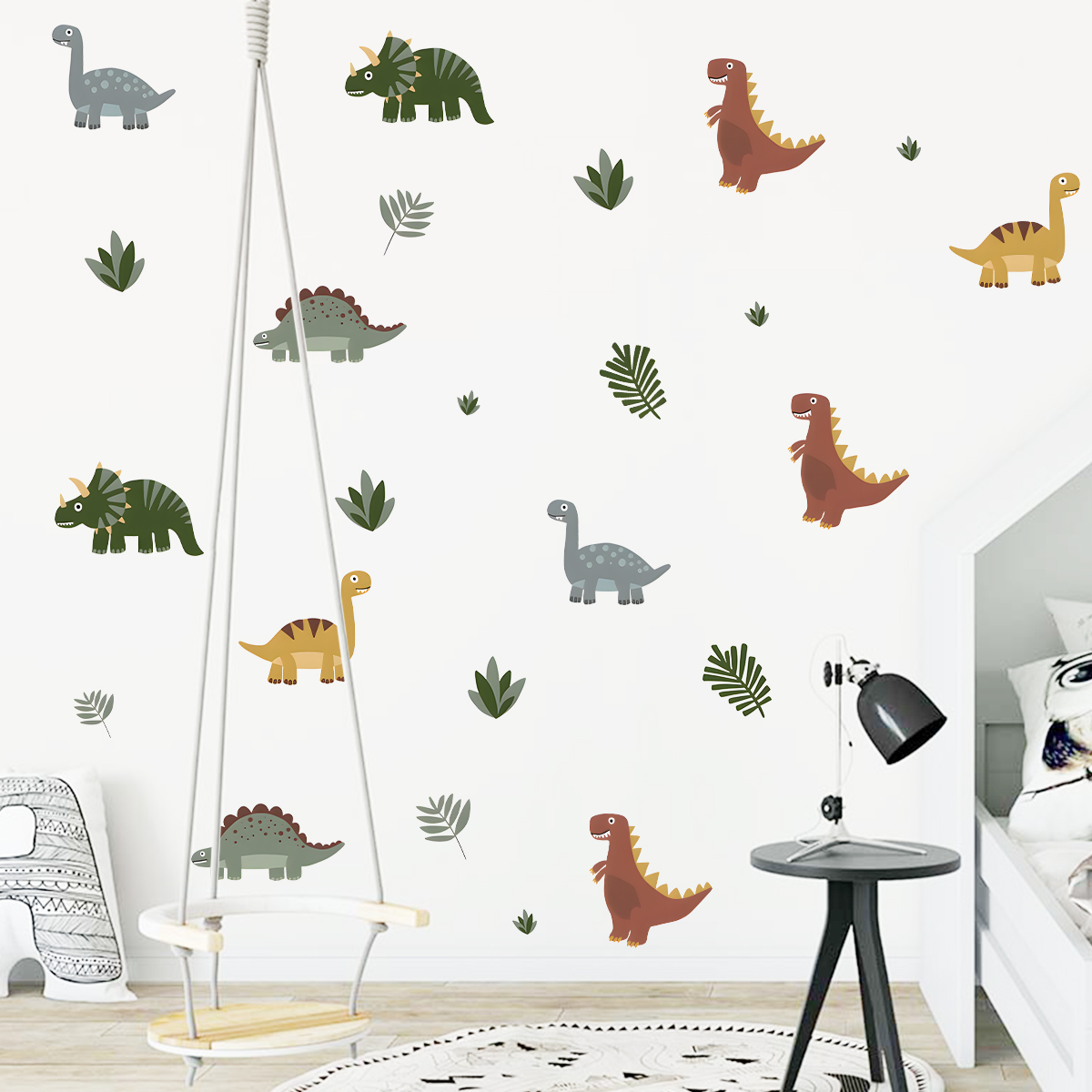 Cartoon Cute Dinosaur Leaf Ani - Baby Nursery Decals review and price