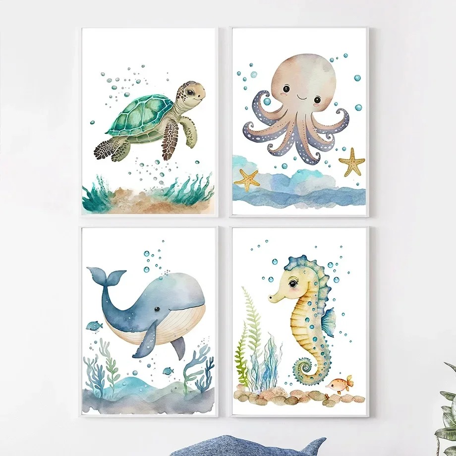 Cute Whale Sea Horse Octopus C - Baby Nursery Ocean review and price