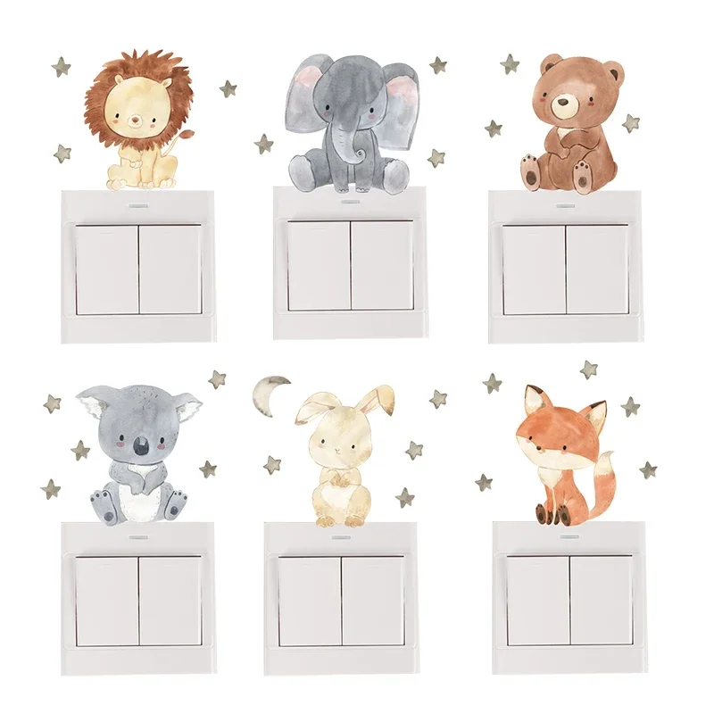 1/2/4/6set Cartoon Animals Wal - Baby Nursery Decals review and price
